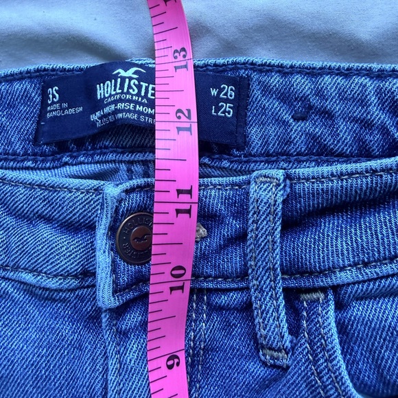 Hollister Women's Distressed Straight Leg Jeans - Blue - Picture 5 of 7